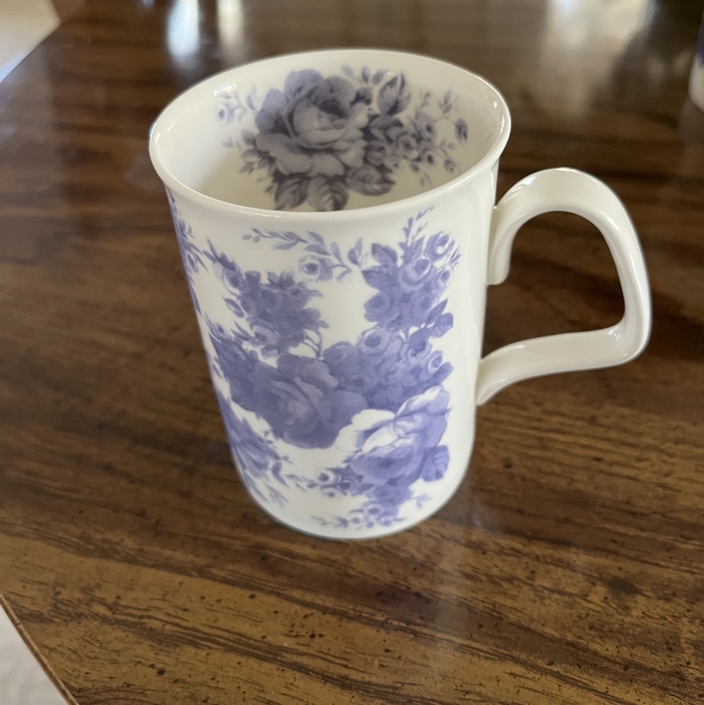 Blue and white Roy Kirkham English Chintz cup